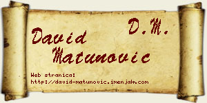 David Matunović vizit kartica